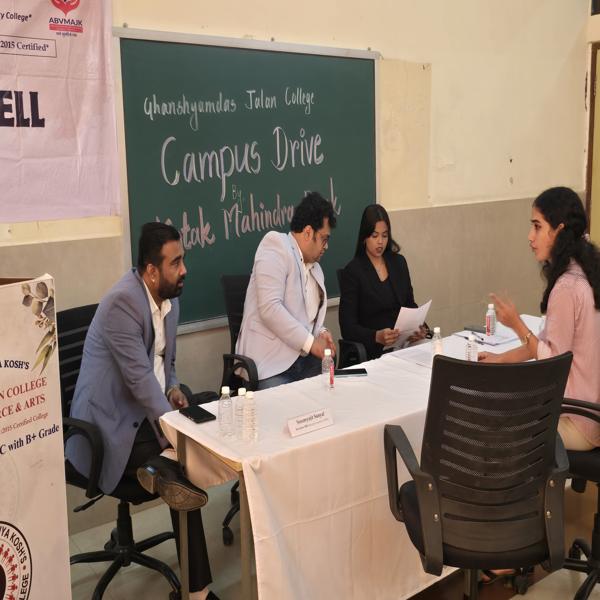 Campus placement organised in collaboration with Kotak Mahindra Bank