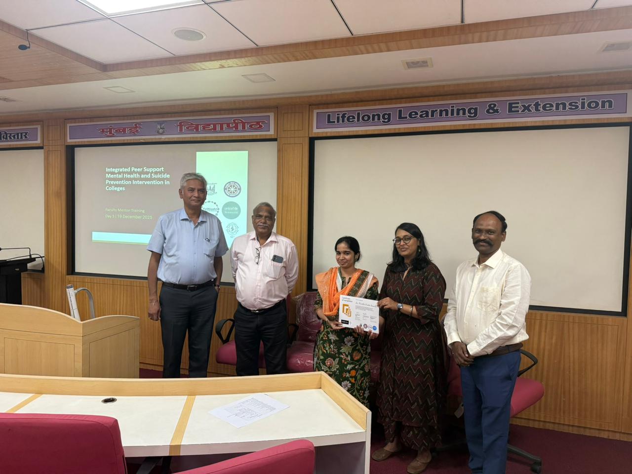 Workshop conducted by University of Mumabi on Suicide Prevention